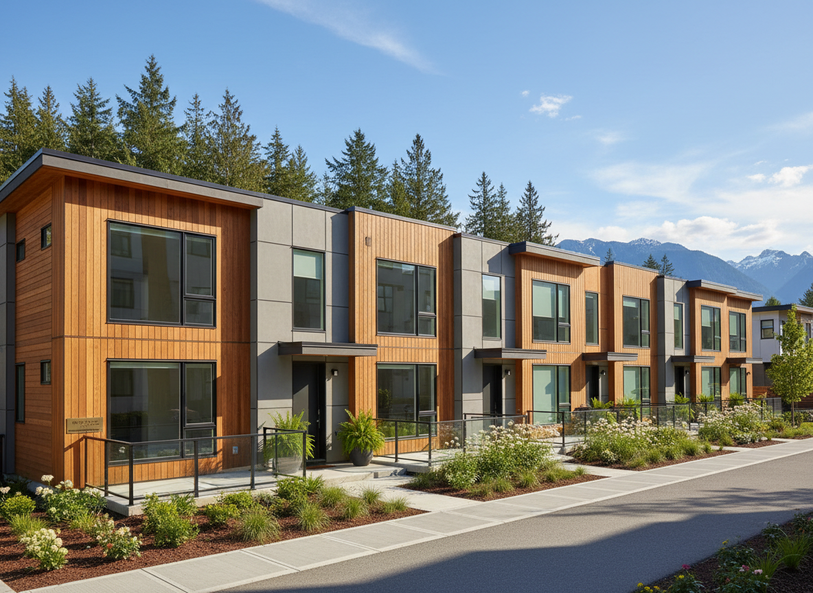 Modern low-rise residential townhouse development in British Columbia